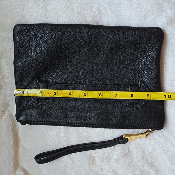 Aimee Kestenberg black leather wristlet clutch - Picture 9 of 10